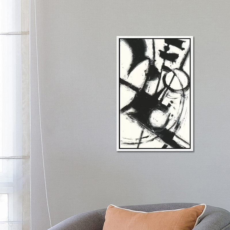 Expression Abstract II.A by Shirley Novak - Painting on Canvas, White Floater Framed, 101.6 cm H x 66.04 cm W