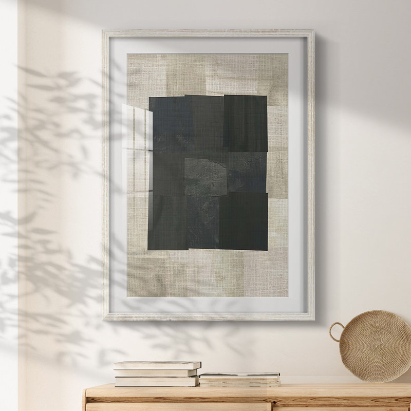 Floating Block II - Impression encadrée, H 25,5 po x l 17,5 po, Blanc