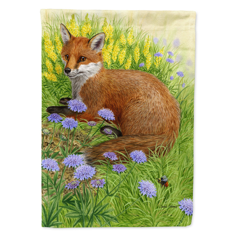 Polyester 40 x 28 po à 2 côtés printemps fox drapeau maison