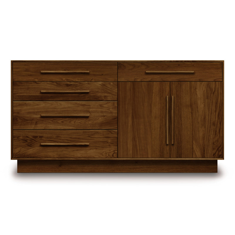 Moduluxe 5 - Drawer Solid Wood Dresser, Natural Cherry, Left