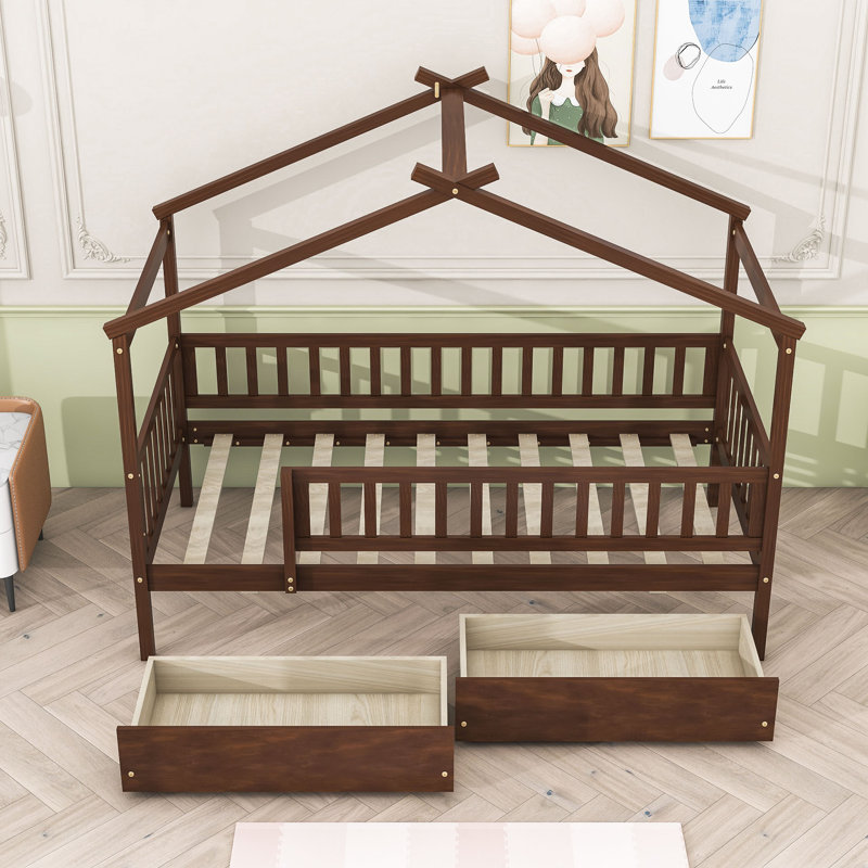 Velida Twin Daybed with Two Drawers, Walnut, Twin
