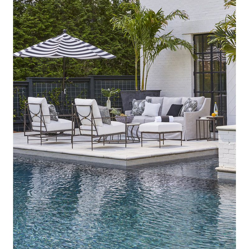 Roma Patio Chair with Cushions, No Welt, Natural White