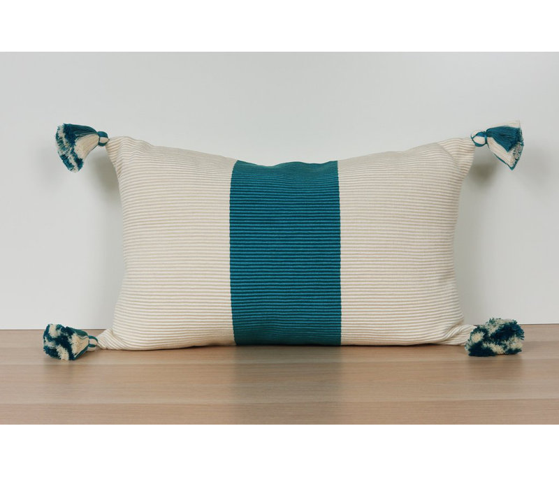 Laguna Rectangular Cotton Pillow Cover & Insert, Peacock