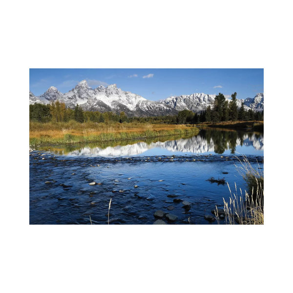 Alpen Home Reflection Of Mountain Range On Water, Teton Range, Grand ...