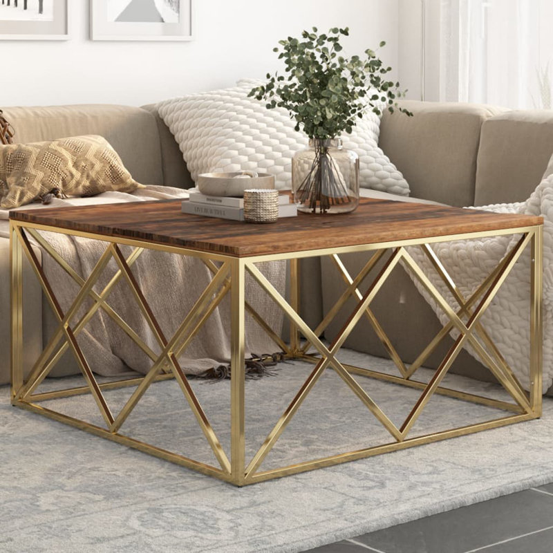 Allegro Four Leg Coffee Table, Gold