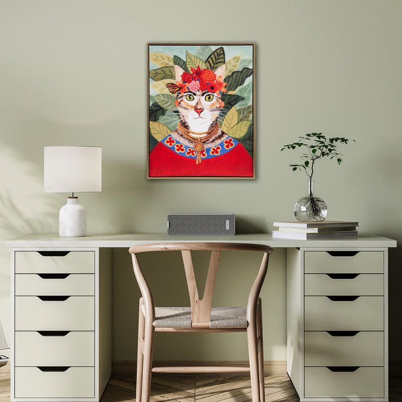 Art mural bohémien, 16,5 po x 20,5 po, cadre doré, forêt colorée, forêt