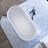 59" Solid Surface Freestanding Soaking Bathtub in Matte White