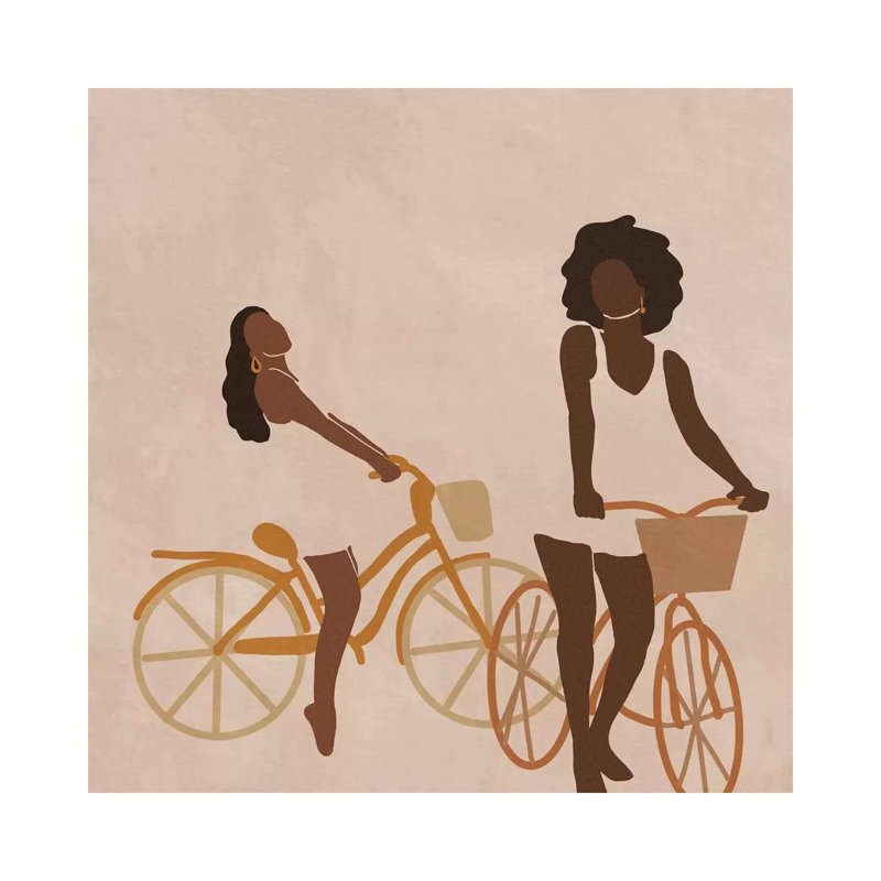 Biking by Sarah Dahir - Painting on Canvas, Wrapped Canvas, 30.48cm H x 30.48cm W x 1.91cm D