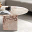 Table basse luxueuse en marbre rose de 12,6 po de hauteur, ornement essentiel pour le salon, surface polie, conception facile à installer, élément de décoration naturel distinctif naturel de 27,6 H 12,6 po / 70 H 32 cm,