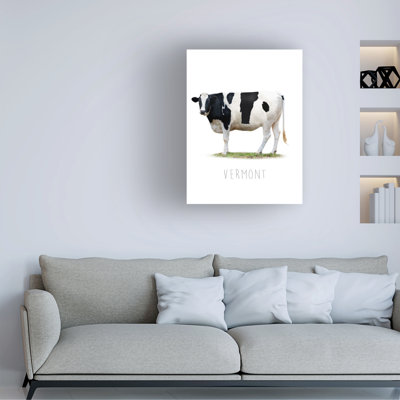 Art mural sur toile tendue - "Cow State Vermont" par John Hovenstine pour décoration de salon, de chambre à coucher ou de bureau - 14 x 19