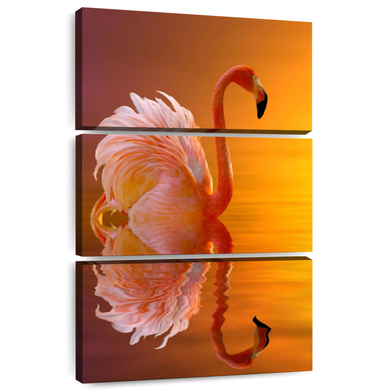 Brampt Flamingo Water Reflection, 50" H x 32" W