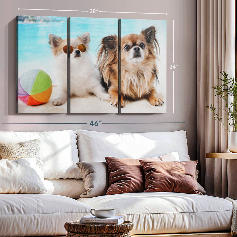Impression sur toile Chihuahua, H 24 po x l 38 po x P 1,25 po