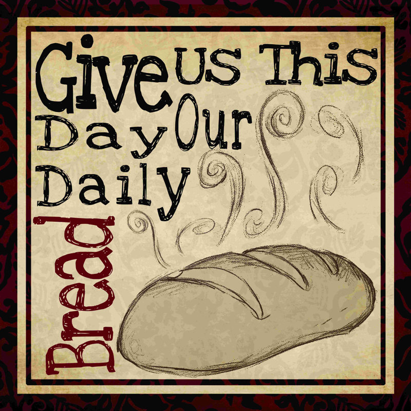 «Daily Bread», art textuel sur toile tendue, H 12 po x l 12 po