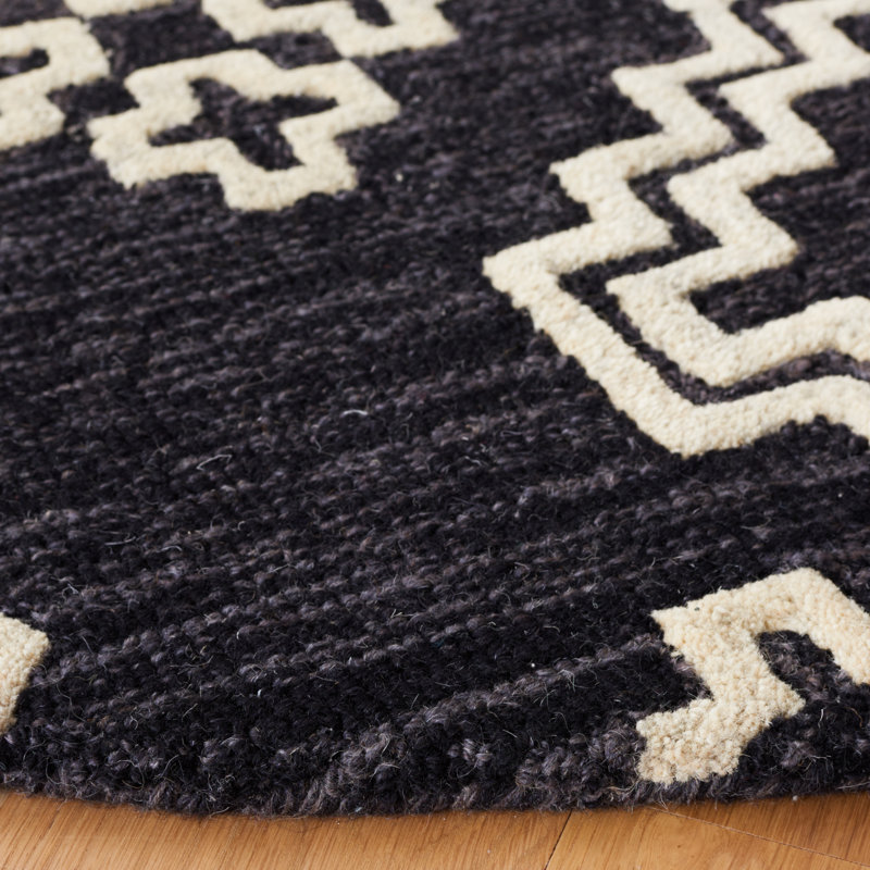 Madawaska Hand Tufted Wool Southwestern Rug, Round 6'