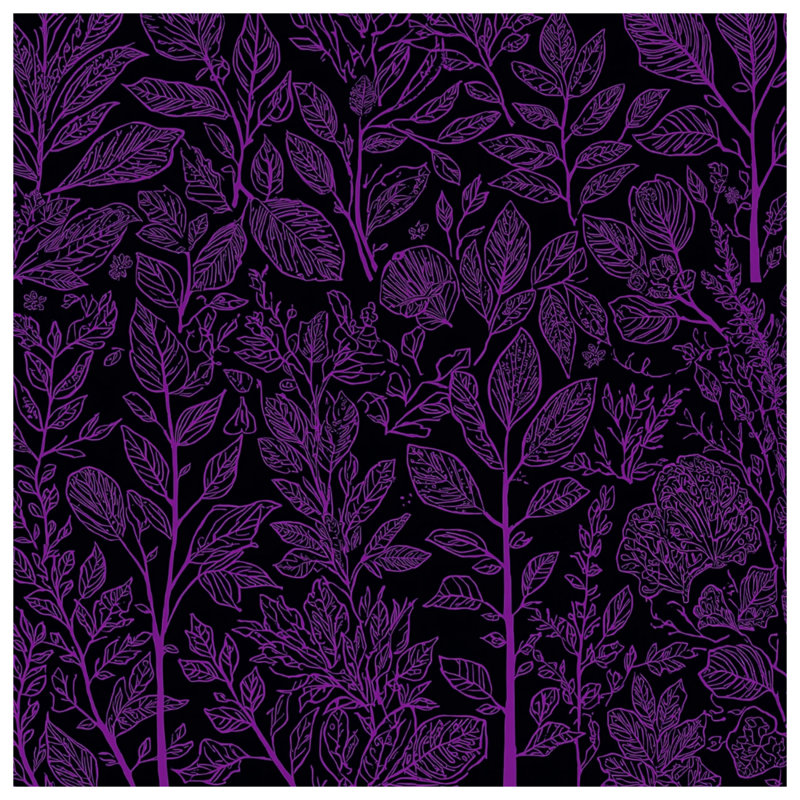 Rideaux mauve à motif botanique mauve à motif botanique - 1 panneau, 50 po x 80 po - 1 panneau, Blocage