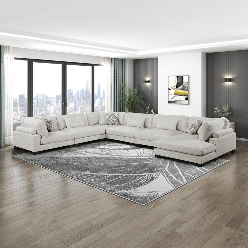 Canapé modulaire Hulett, Microfibre beige
