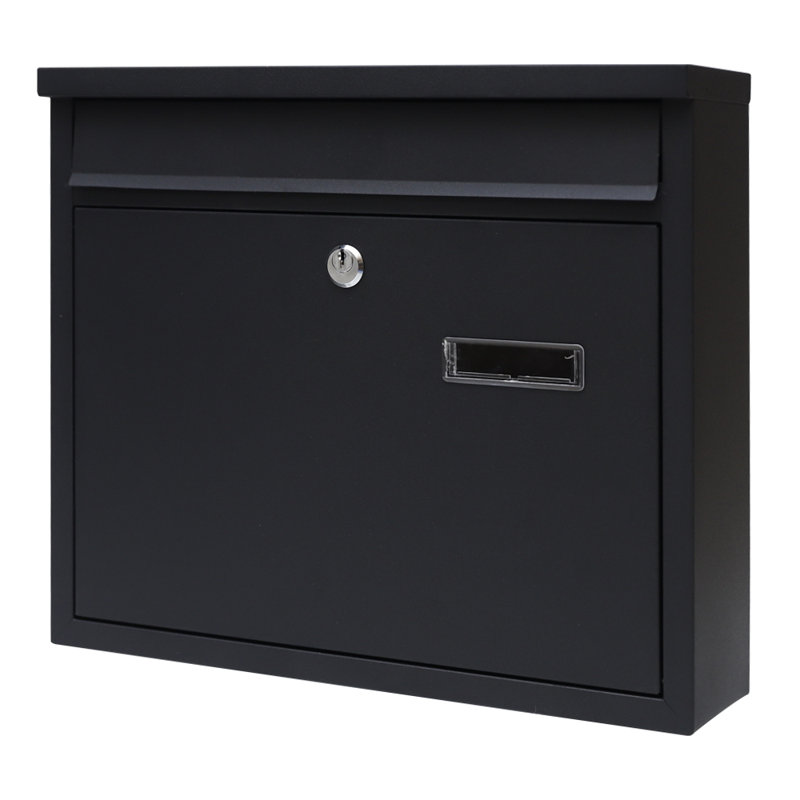 Black Steel Lockable Wall Mounted Mailbox