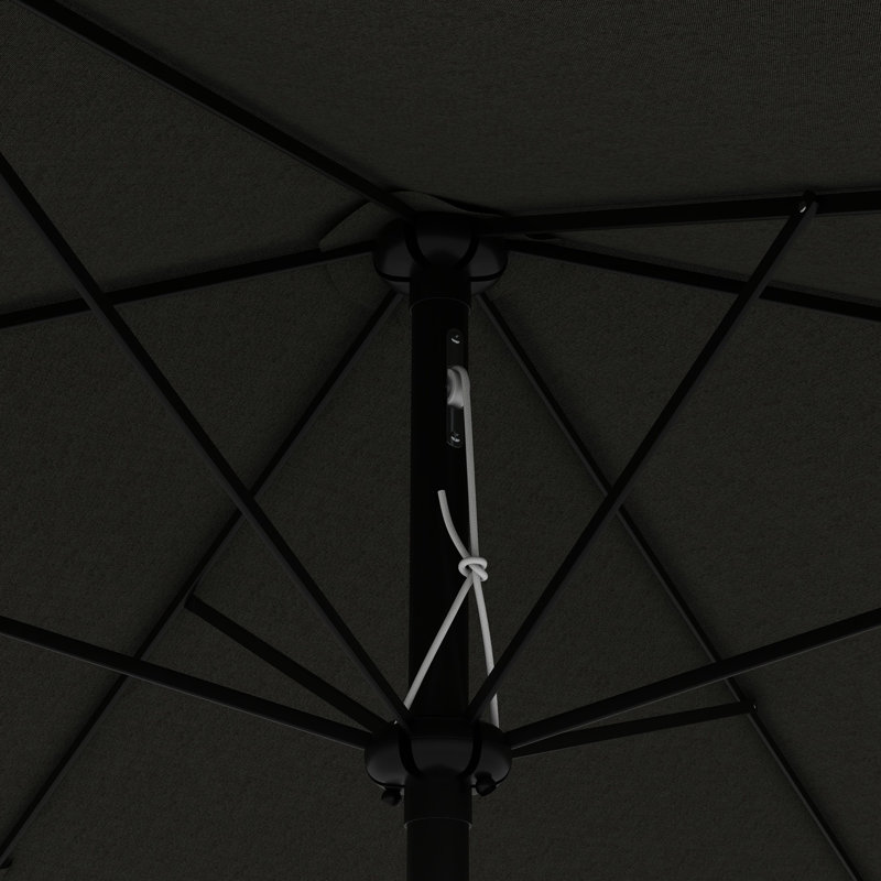 Parasol rectangulaire d'extérieur 6,5 pi x 10 pi - Gris foncé Auvent de table de patio avec résistance. Manivelle simple et inclinaison réglable. Pour une expérience pare-soleil sur mesure. Base stable Wind Vent