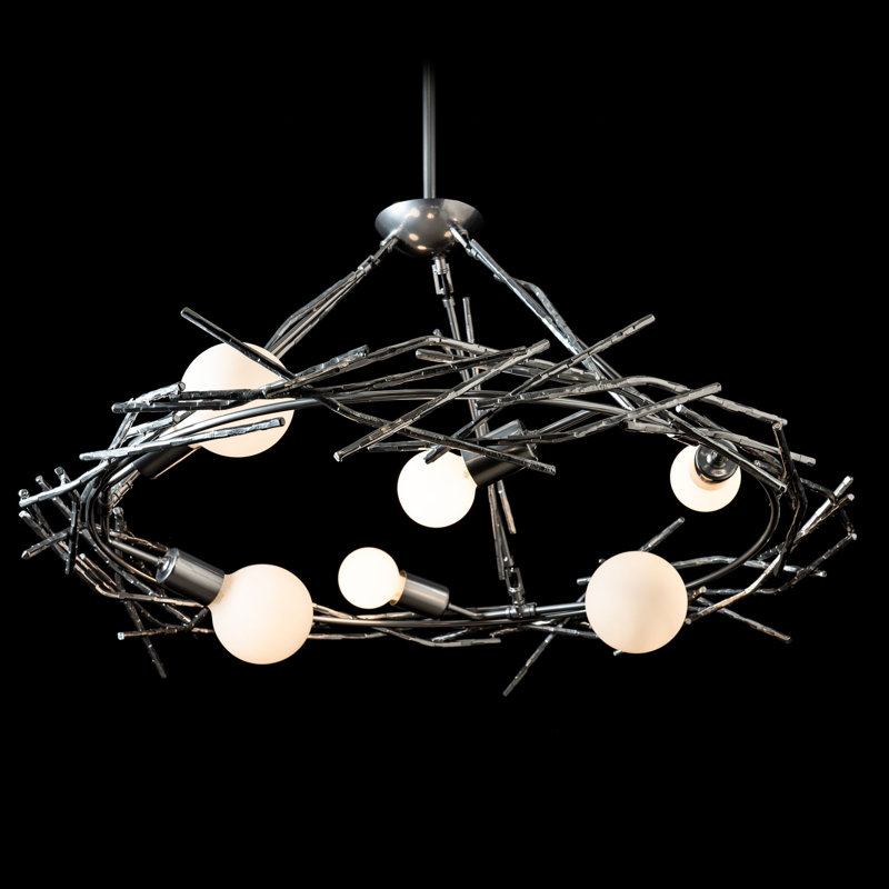Brindille 6 - Light Sputnik Globe Chandliers, Sterling