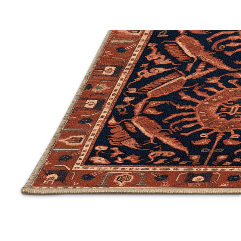 Tapis brun lavable à la machine, Carré 7 pi