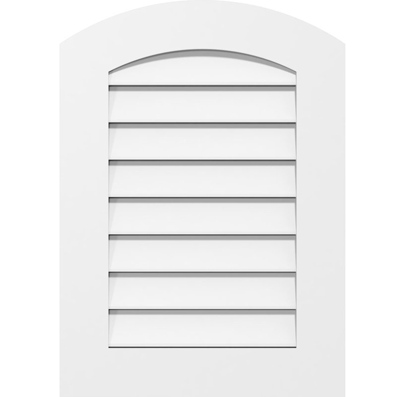 Arch Top Surface Mount: Functional, Standard Frame PVC Gable Vent, 12" H x 12" W