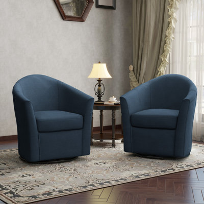 Aunna Upholstered Swivel Barrel Chair