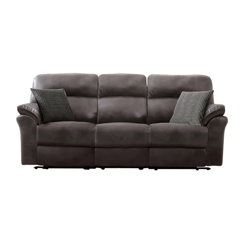 88.4" W Transitional Sofa, Dark Gray Leatherette