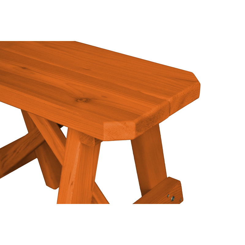 Guernsey Solid Wood Bench, 17" H x 23" W x 11" D, Redwood Stain