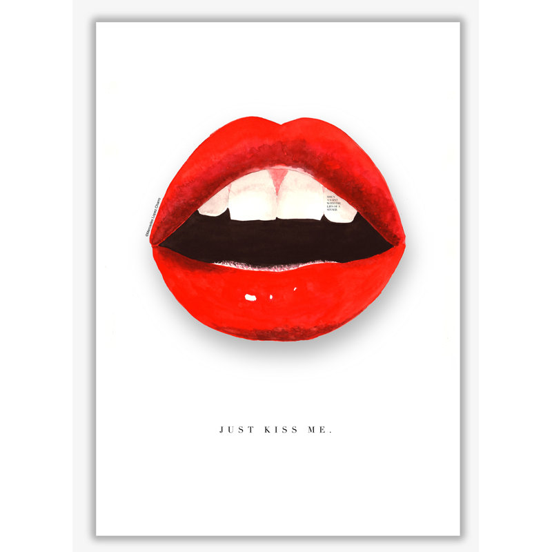 Just Kiss Me Lips - Print, No Frame, 84.1 cm H x 59.4 cm W x 1 cm D