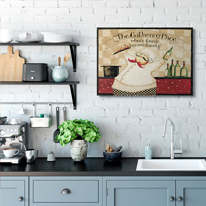 «The Gathering Place», chef de cuisine rétro par Dan DiPaolo - impression, Toile tendue, H 30 po x l 40 po x 1,5 po