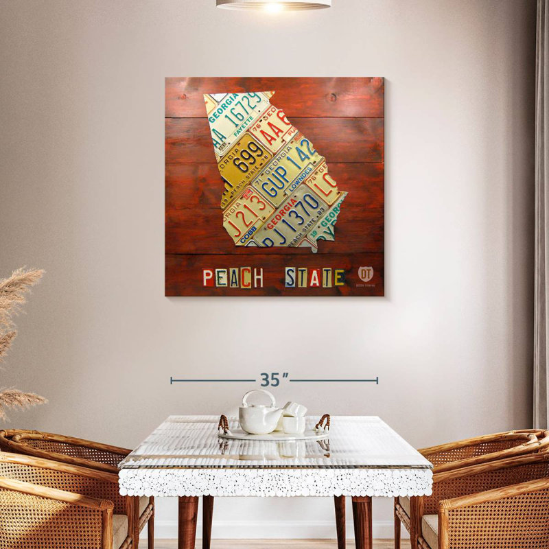 Georgia Map, 36" H x 36" W