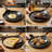 18-inch cast iron skillet, frying pan,non stick pan,uncoated hammered finish, non-stick stovetop, with wooden handle, great for searing steak, making Indian flatbread, frying fish, and stir-frying, comes with a stainless steel spatula, black.