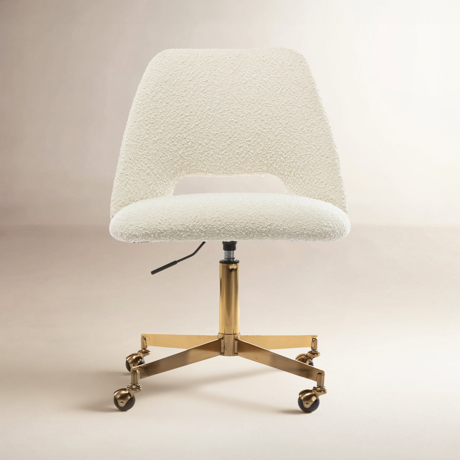 Borrego Office Chair, White Boucle