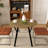 35.43" Round MDF Dining Table – Industrial Style with Black Metal Legs, Seats 4
