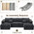 137" Comfy Cloud Couch, Modular U Shaped Sectional Sofa With Chaise And Ottoman-475362375