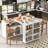 K&K Rolling Kitchen Island With Extended Table-1033289116