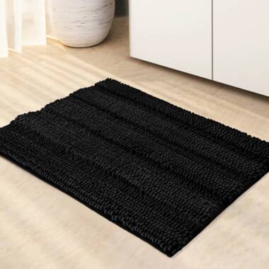 Lodewyk Decorative Non-Slip Indoor Outdoor Door Mat Latitude Run Color: Black, Mat Size: 17 W x 30 L