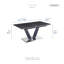 Table de salle à manger rectangulaire extensible Speece 63 po, de style moderne et contemporain, en pierre frittée, avec rallonge papillon intégrée, support en V et plaque de base chromée, 6 couverts, fini noir