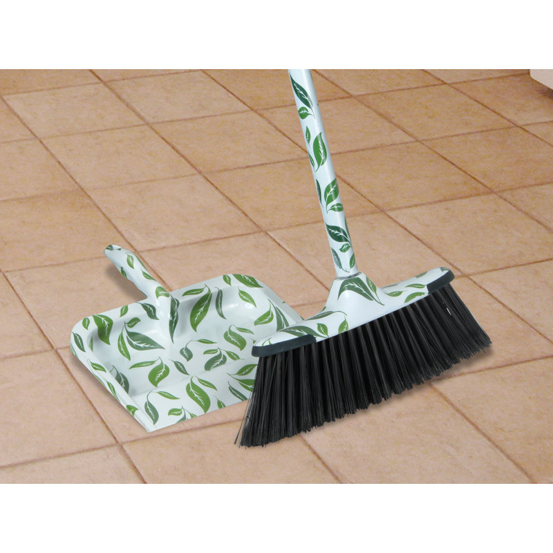 Ensemble de 2 brosses à balai et vadrouilles porte poussière à feuille 2 pièces