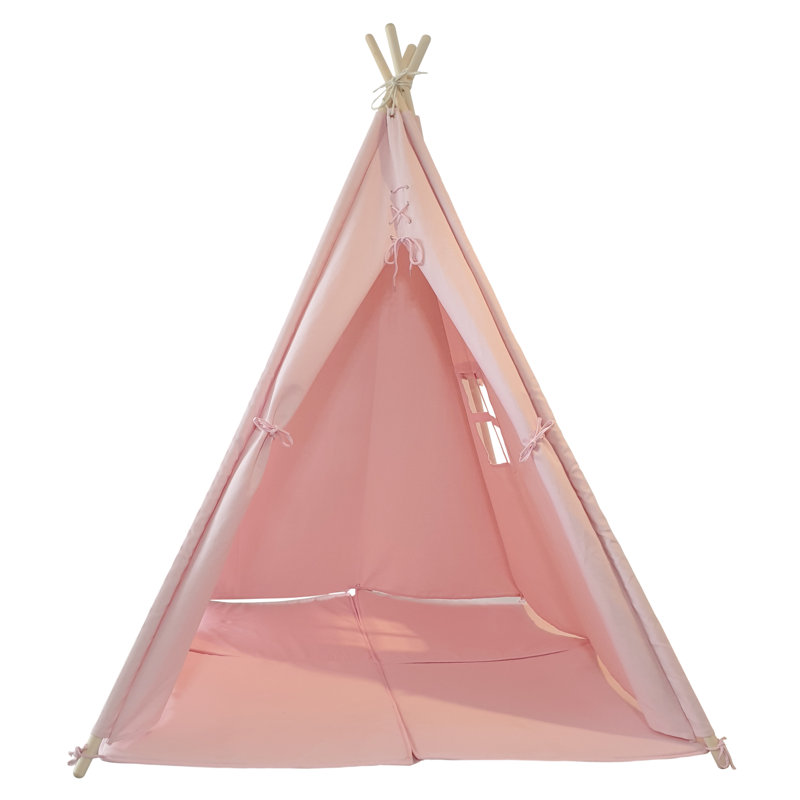 Sunny 120cm W x 120cm D Indoor / Outdoor Cotton,Spruce Wood Play Tent, Pink