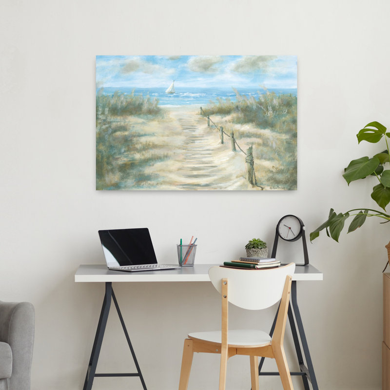 Path to Sandy Beach, art côtier abstrait, H 24 po x l 36 po