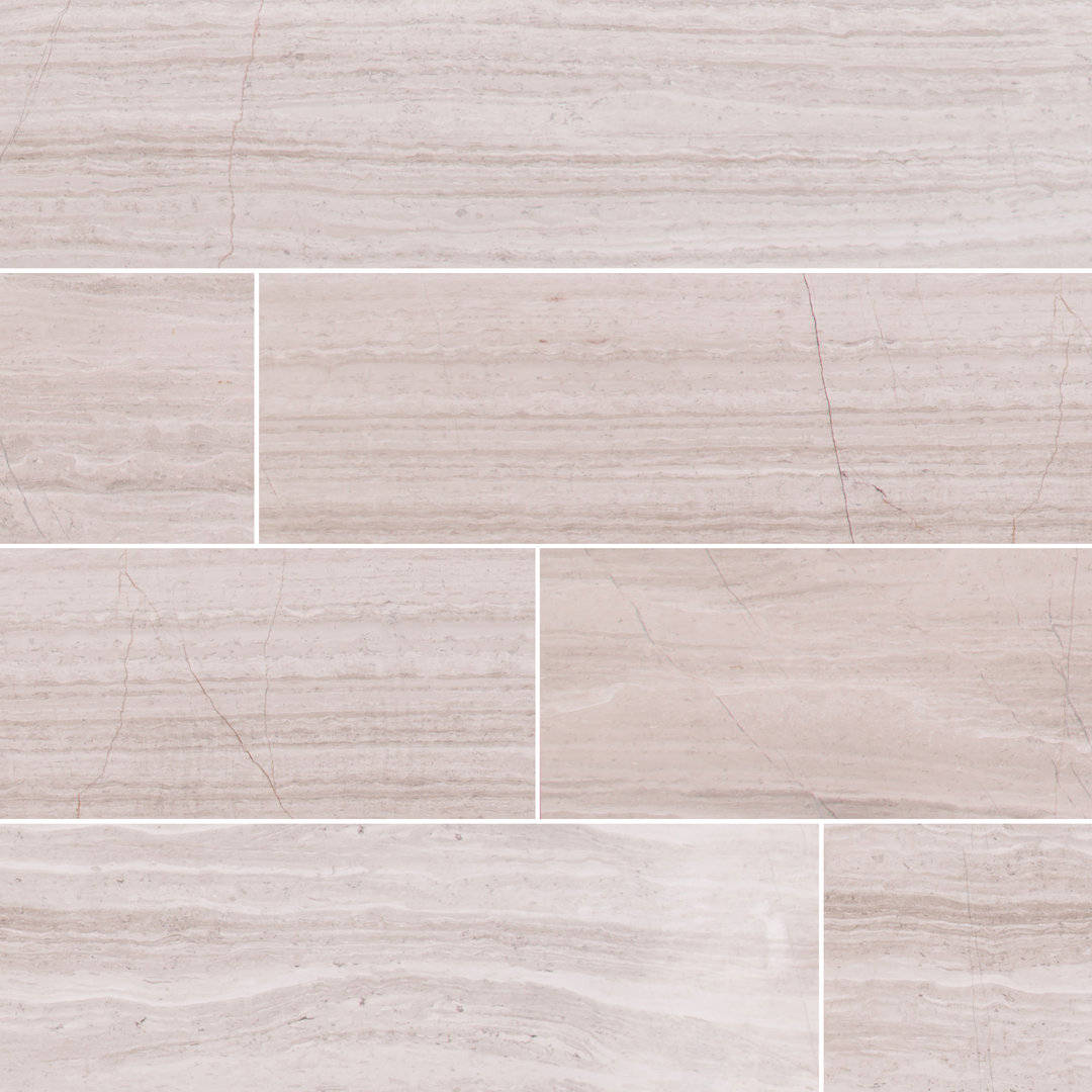 Tivoli Sand 6 in. x 24 in. Honed Marble Floor and Wall Tile Ackland