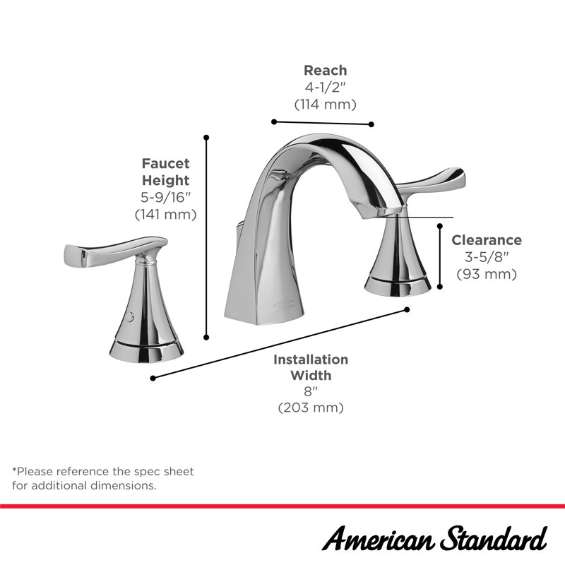 CHATFIELD 8-Inch Widespread 2-Handle Bathroom Faucet 1.2 gpm With Lever Handles, Brushed Nickel