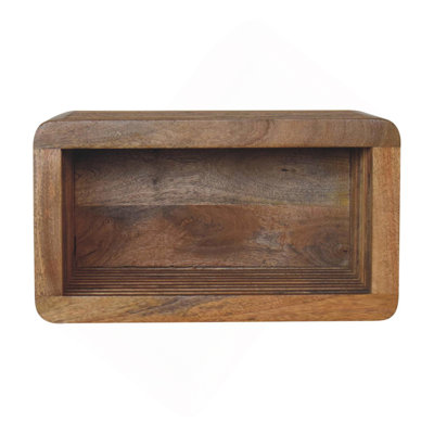 Soba Wall-Mounted Bedside, Open Storage, Brown