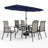 6-person Rectangle Outdoor Patio Dining Set Heavy Duty Metal Table With Sling Chairs-1339749603