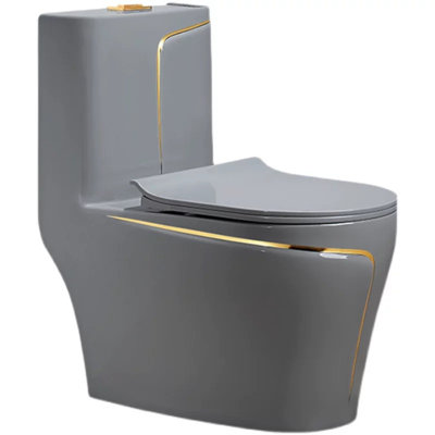 Toilette anti-odeur silencieuse à double chasse grise (siège inclus)