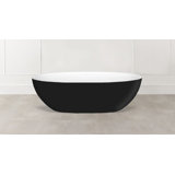 Barcelona Painted 70-1/4" x 33-5/8" Freestanding Soaking Bathtub In Volcanic Limestone With Overflow Hole