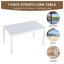 Ensemble repas d'extérieur 5 pièces Summer - Table rectangulaire blanche moderne avec 4 fauteuils empilables bleu clair-670862142