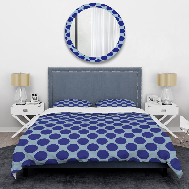 Blue Abstract Dot - Ensemble de housse de couette Abstract - Microfibre de polyester