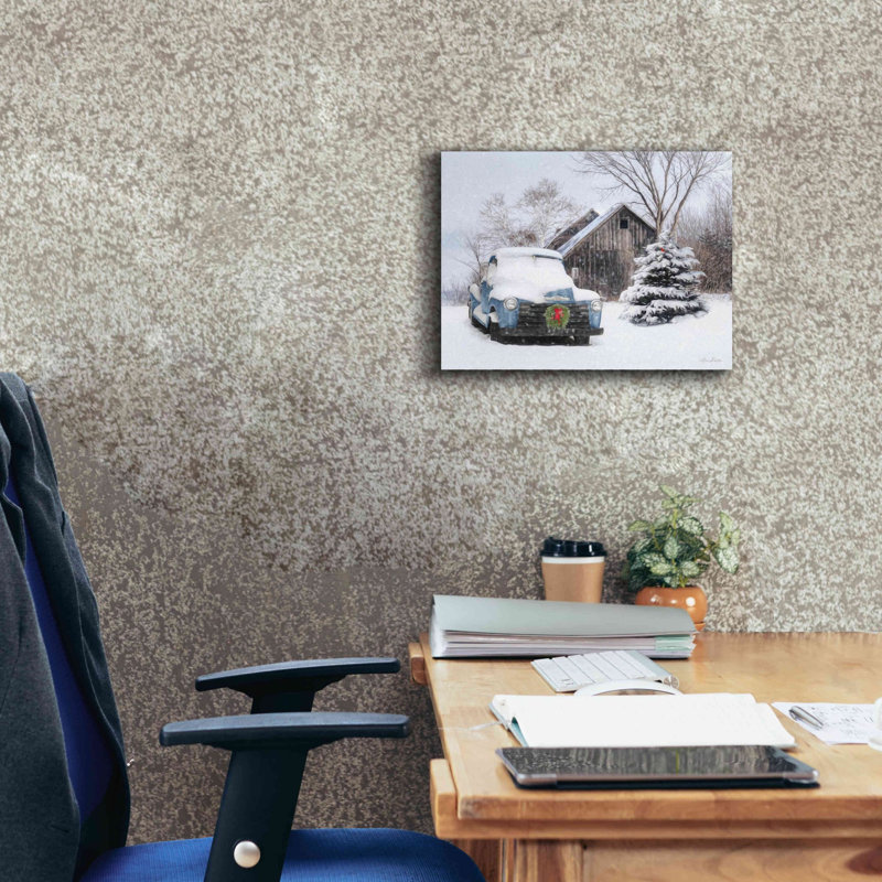 «Christmas on the Farm» par Lori Deiter, art mural sur toile, H 12 po x l 16 po x P 0,75 po
